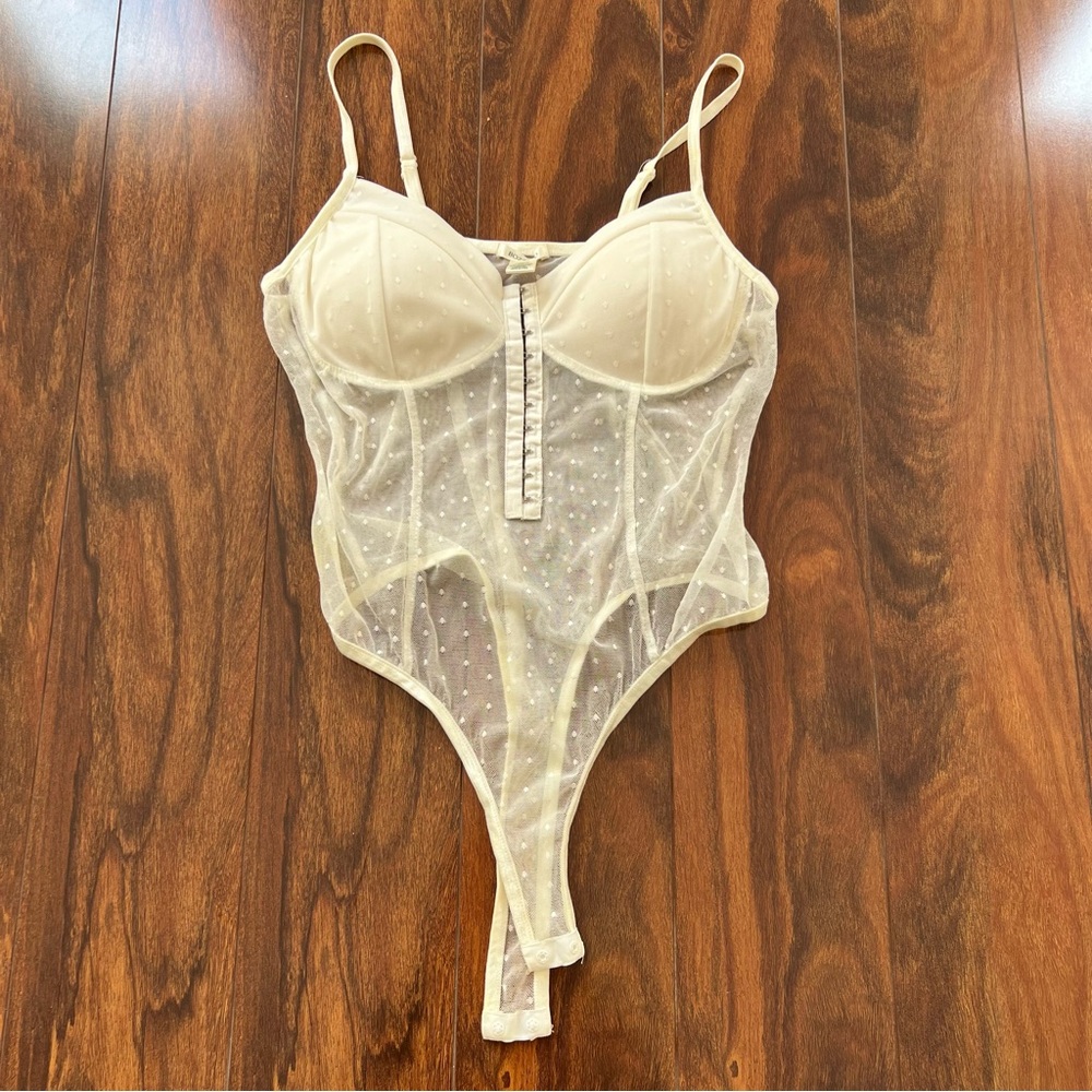 Bozzolo Cream Sheer Bodysuit